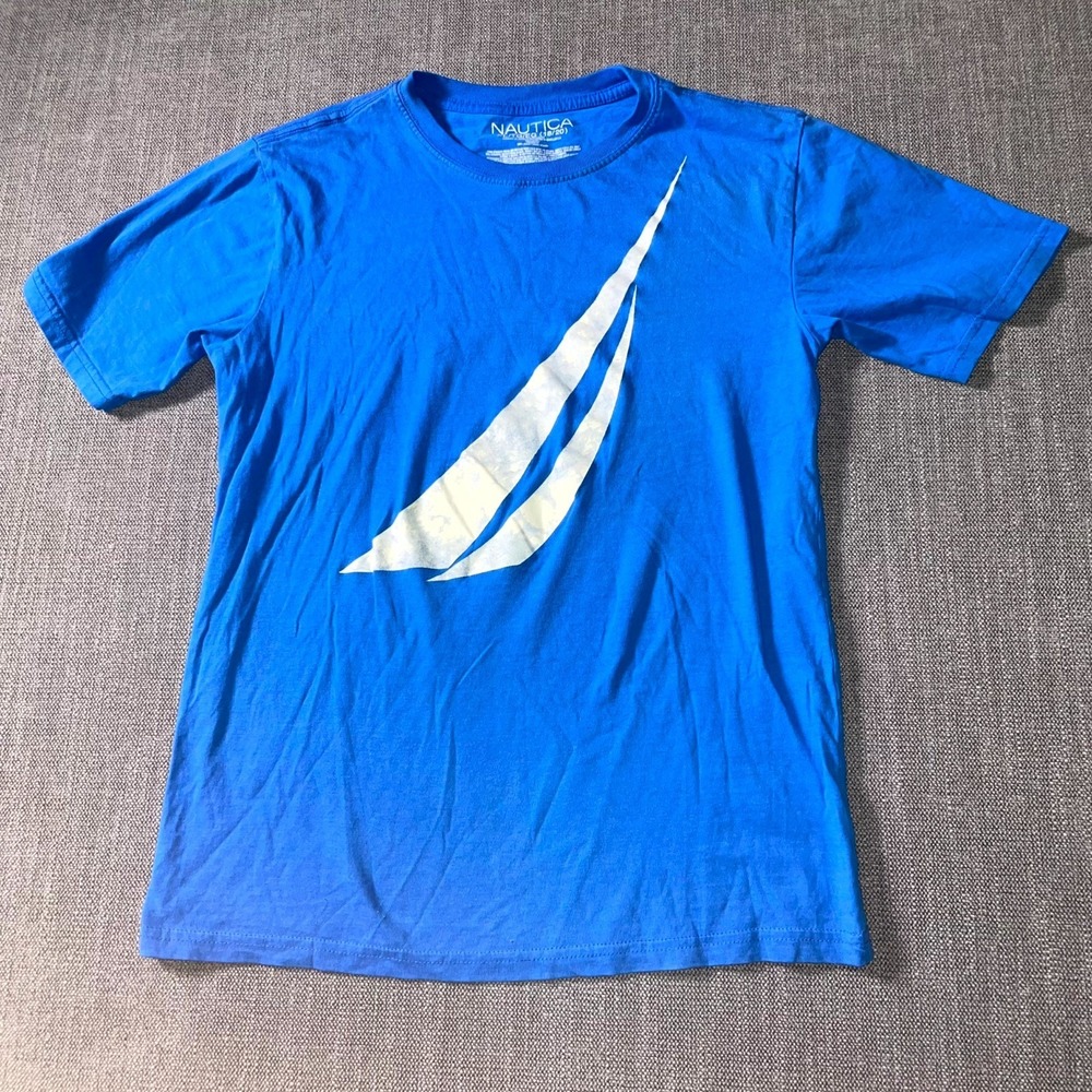 Nautica T-Shirt Men's XL Blue Cotton Casual Short Sleeve Crew Neck Pullover